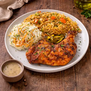 Grilled chicken with fresh sides